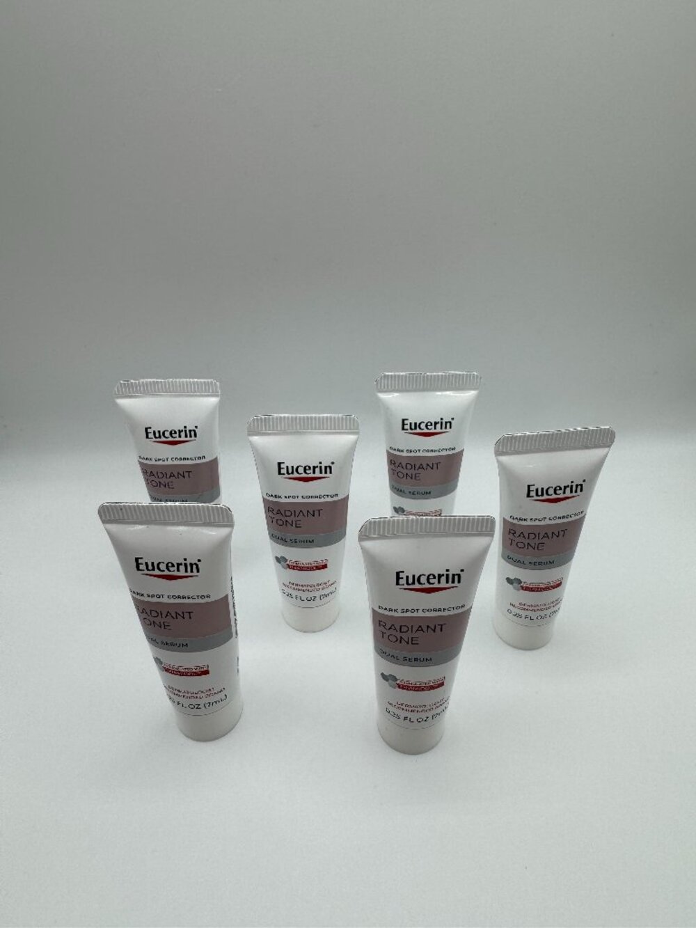 6 X Eucerin Radiant Tone Dark Spot Corrector Dual Serum 0.25 Oz Travel Size